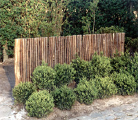 Garden fences made from hazel branches